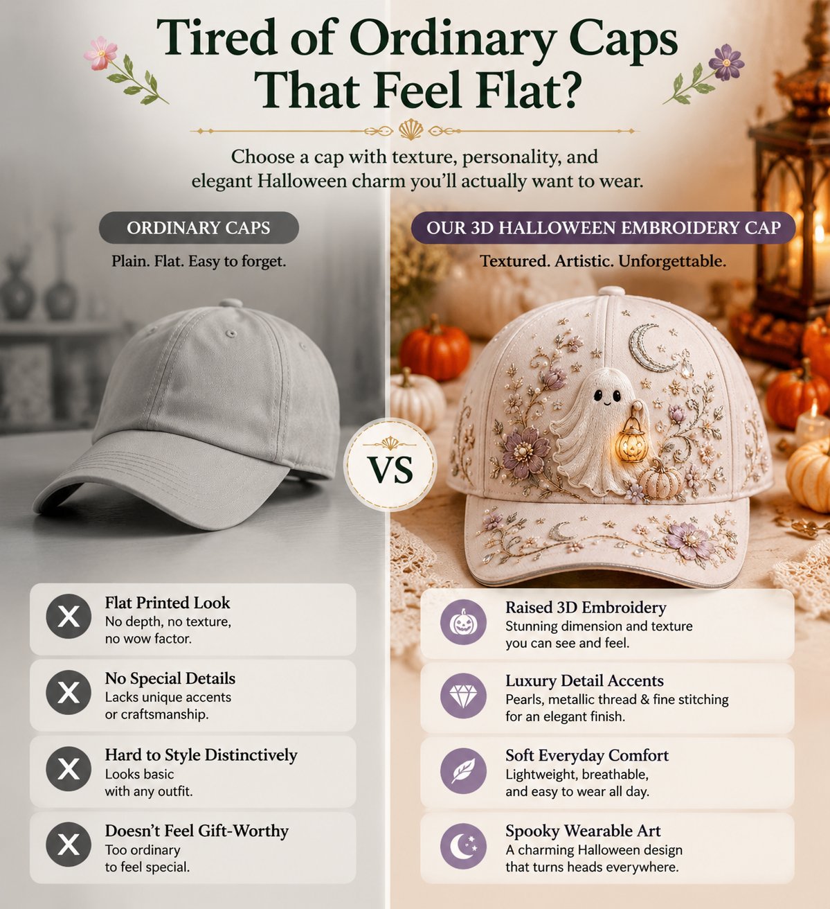 Tired of ordinary caps that feel flat? A comparison with the 3D embroidery cap